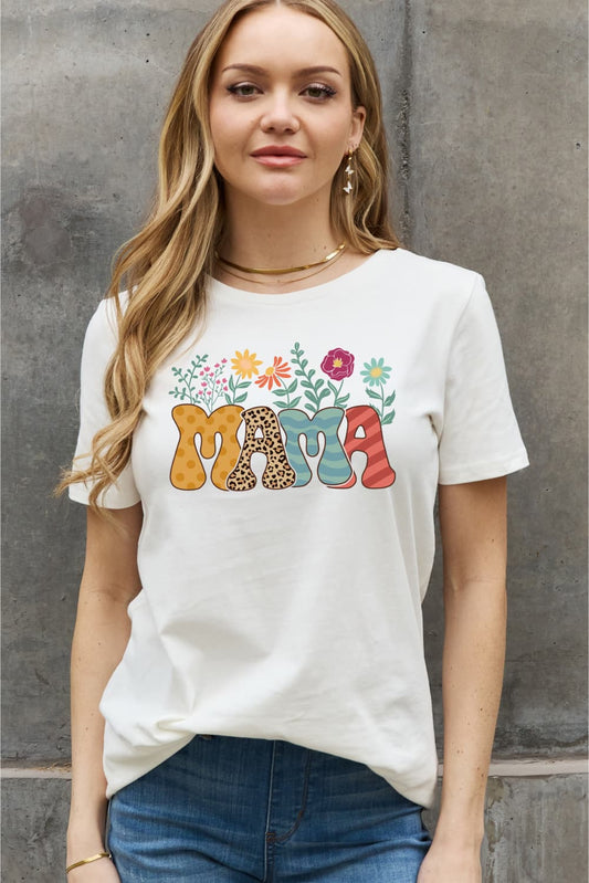 Simply Love Full Size MAMA Graphic Cotton Tee-Jewearrings