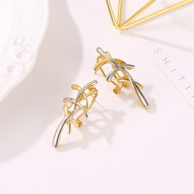 European And American Ladies Fashion Cross Stud Earrings-Jewearrings