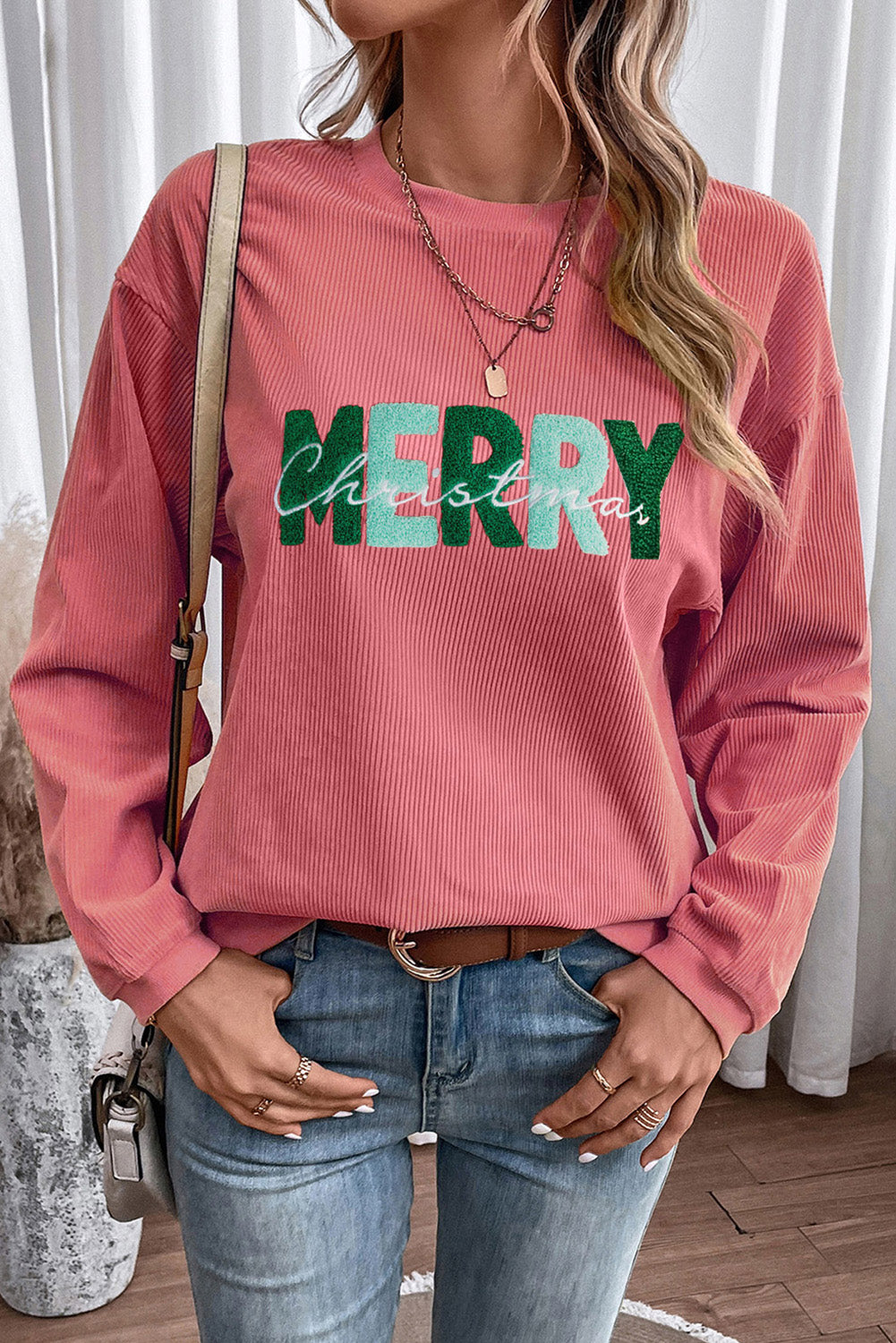 MERRY CHRISTMAS Round Neck Sweatshirt-Jewearrings