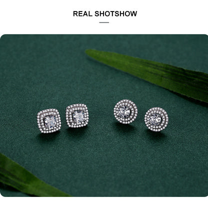 Women's Stylish Round S925 Sterling Silver Stud Earrings-Jewearrings