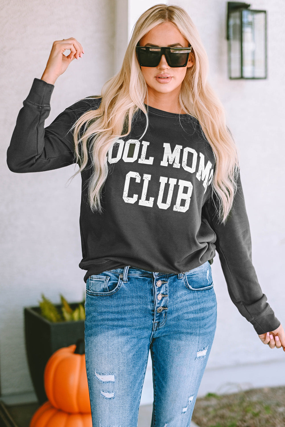 COOL MOM CLUB Round Neck Short Sleeve Sweatshirt-Jewearrings