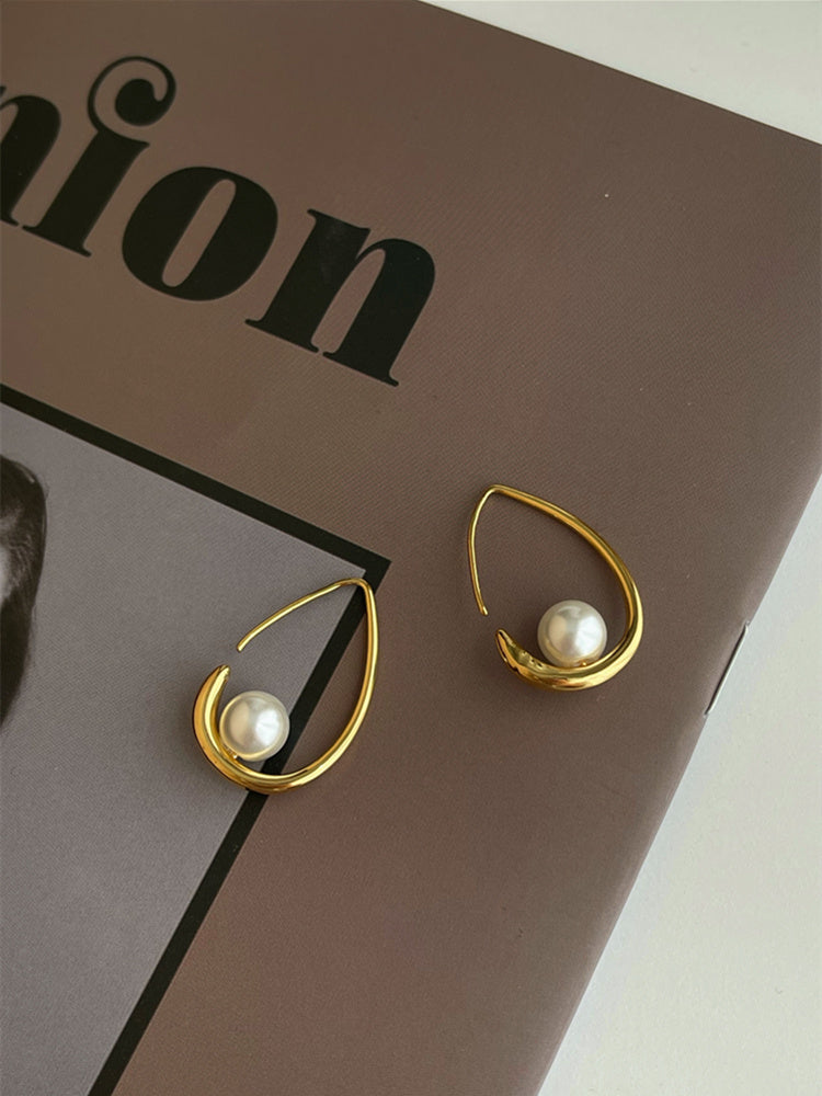 Retro Niche Design High-end Pearl Earrings Temperament Women-Jewearrings