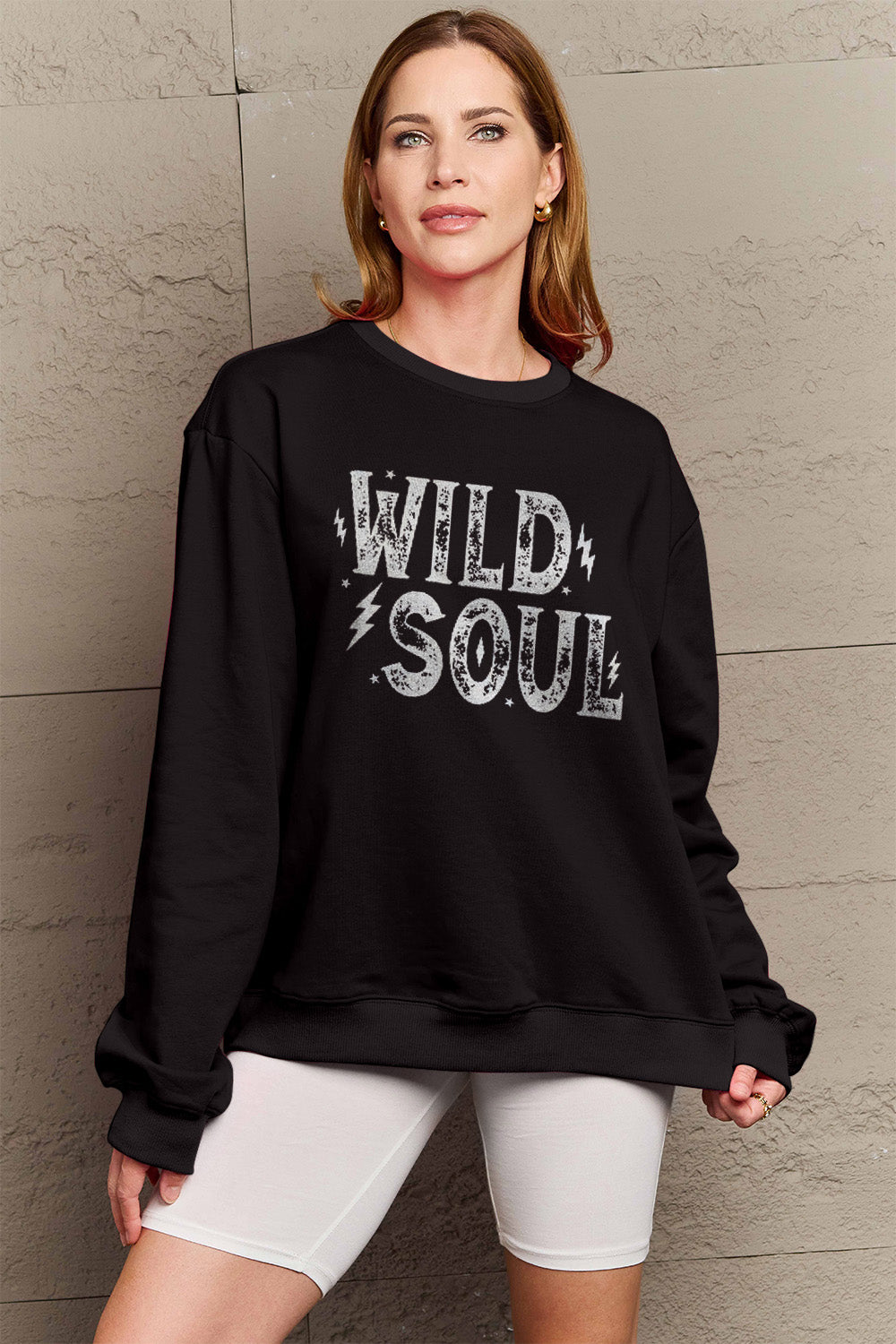 Simply Love Full Size WILD SOUL Graphic Sweatshirt-Jewearrings