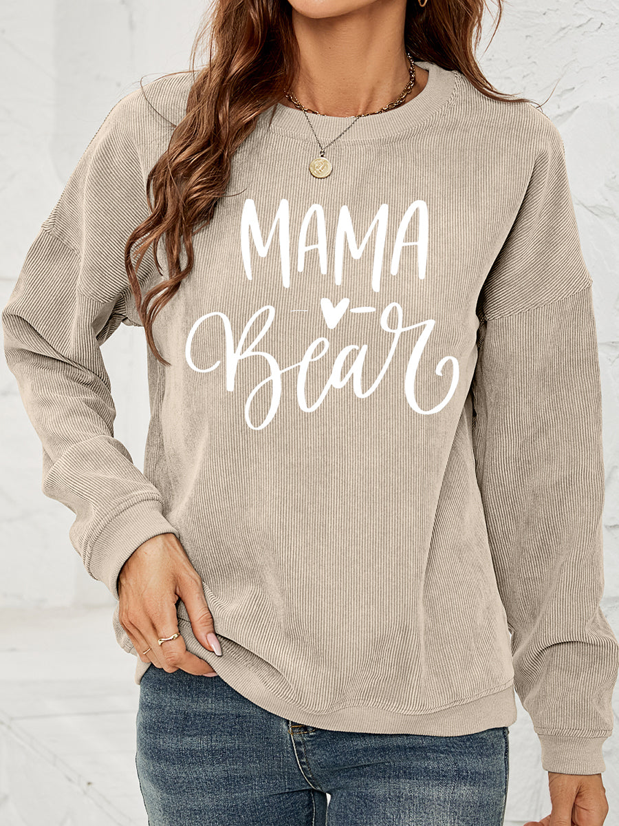 MAMA Graphic Round Neck Sweatshirt-Jewearrings