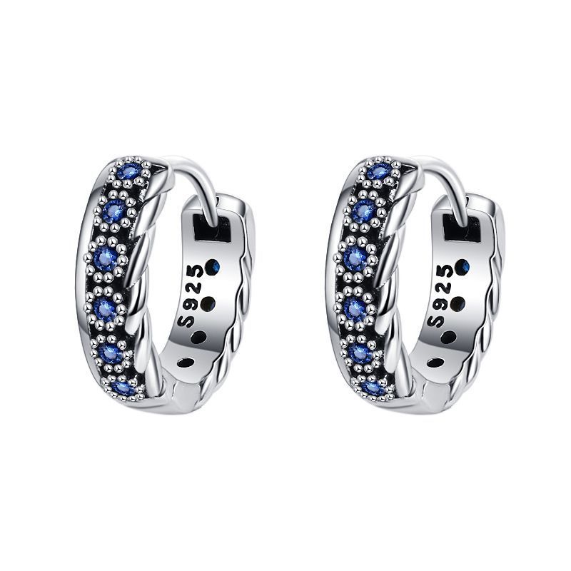 S925 Sterling Silver Zirconium Woven Vintage Earrings-Jewearrings