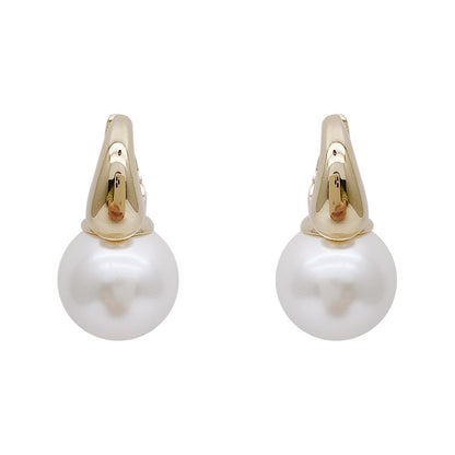 Women's 925 Silver Needle Pearl Earrings-Jewearrings