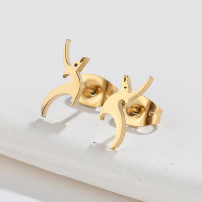 Women's Creative Simple Stainless Steel Dragon Stud Earrings-Jewearrings