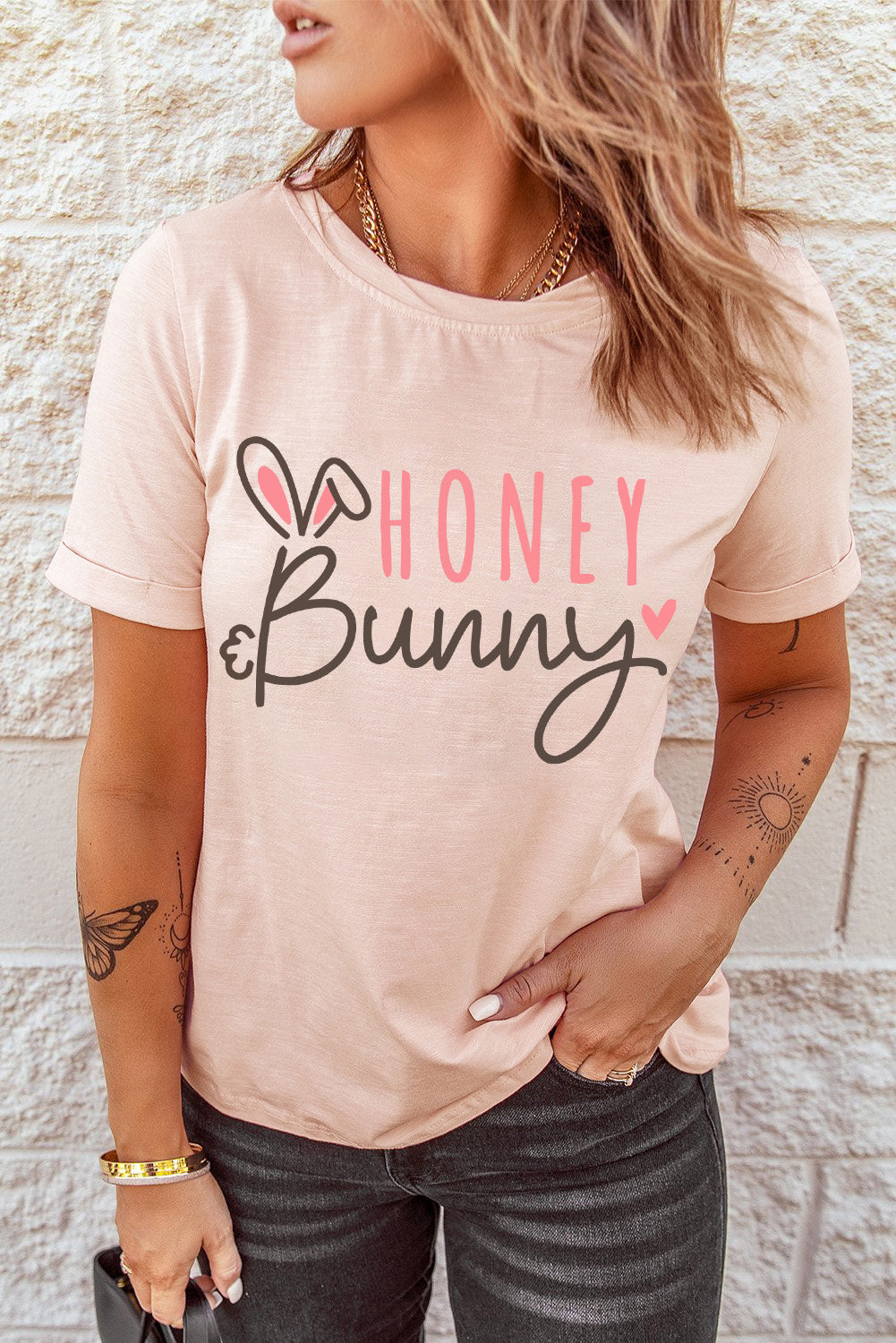 HONEY BUNNY Graphic Easter Tee-Jewearrings