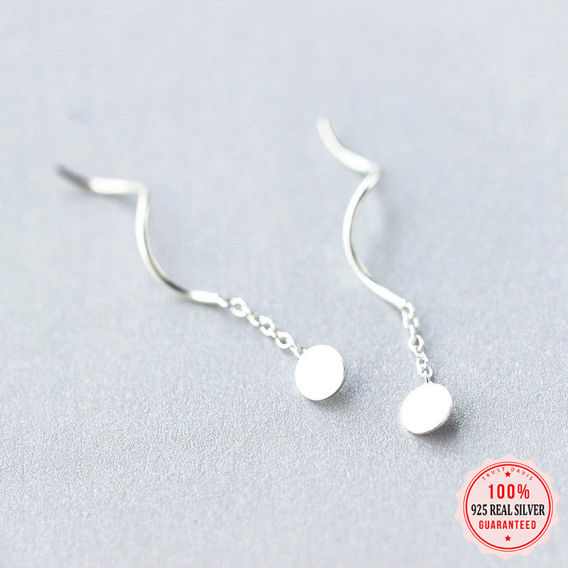 Women's Fashion Sweet Round Silver Earrings-Jewearrings