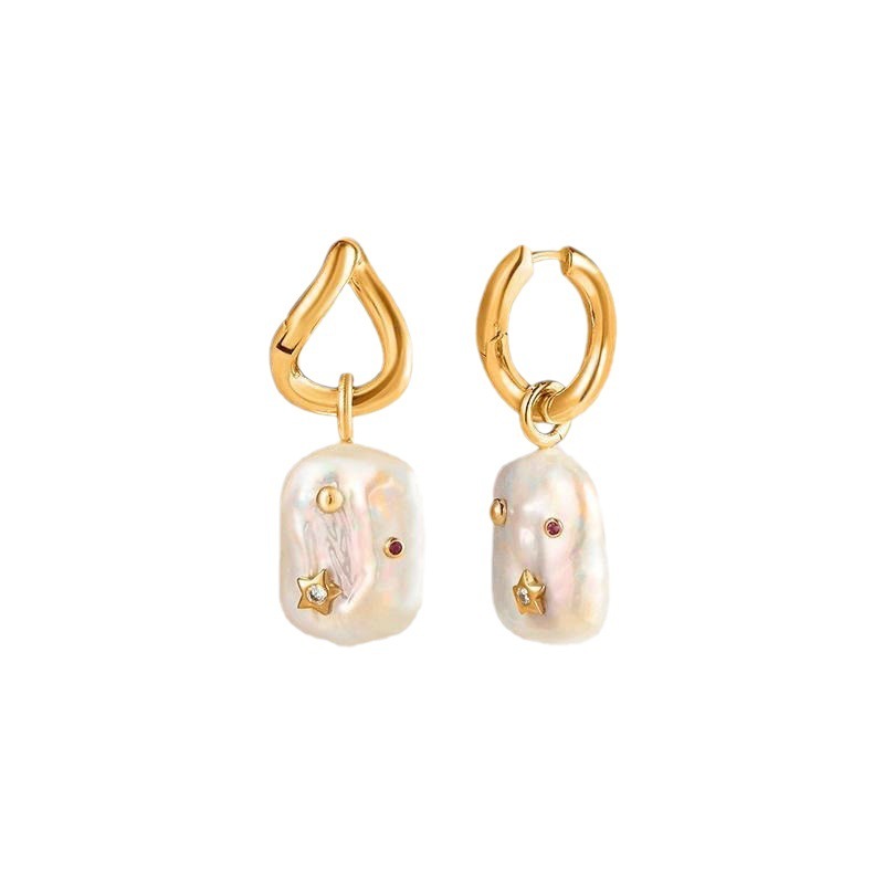 Women's Amberley Baroque Pearl Earrings-Jewearrings