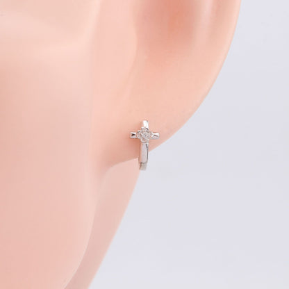 S925 Sterling Silver Fashion Trendy Cross Ear Clip All-matching Graceful Ins Style Earrings-Jewearrings