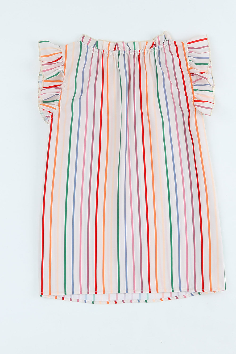 Striped Cap Sleeve Blouse-Jewearrings