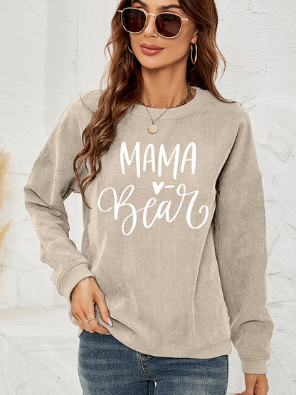 MAMA Graphic Round Neck Sweatshirt-Jewearrings