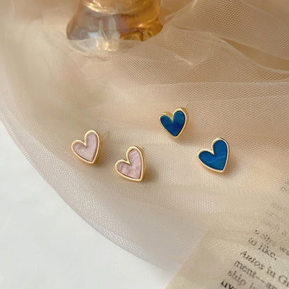 Silver Needle Love Stud Earrings Women-Jewearrings