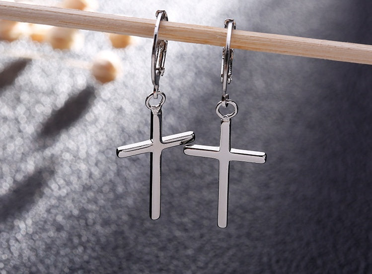 New Trendy Male Temperament Earrings Circle Cross-Jewearrings