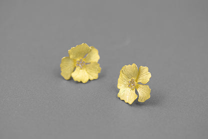 Sterling Silver French Style High-grade Peony Flower Earrings-Jewearrings