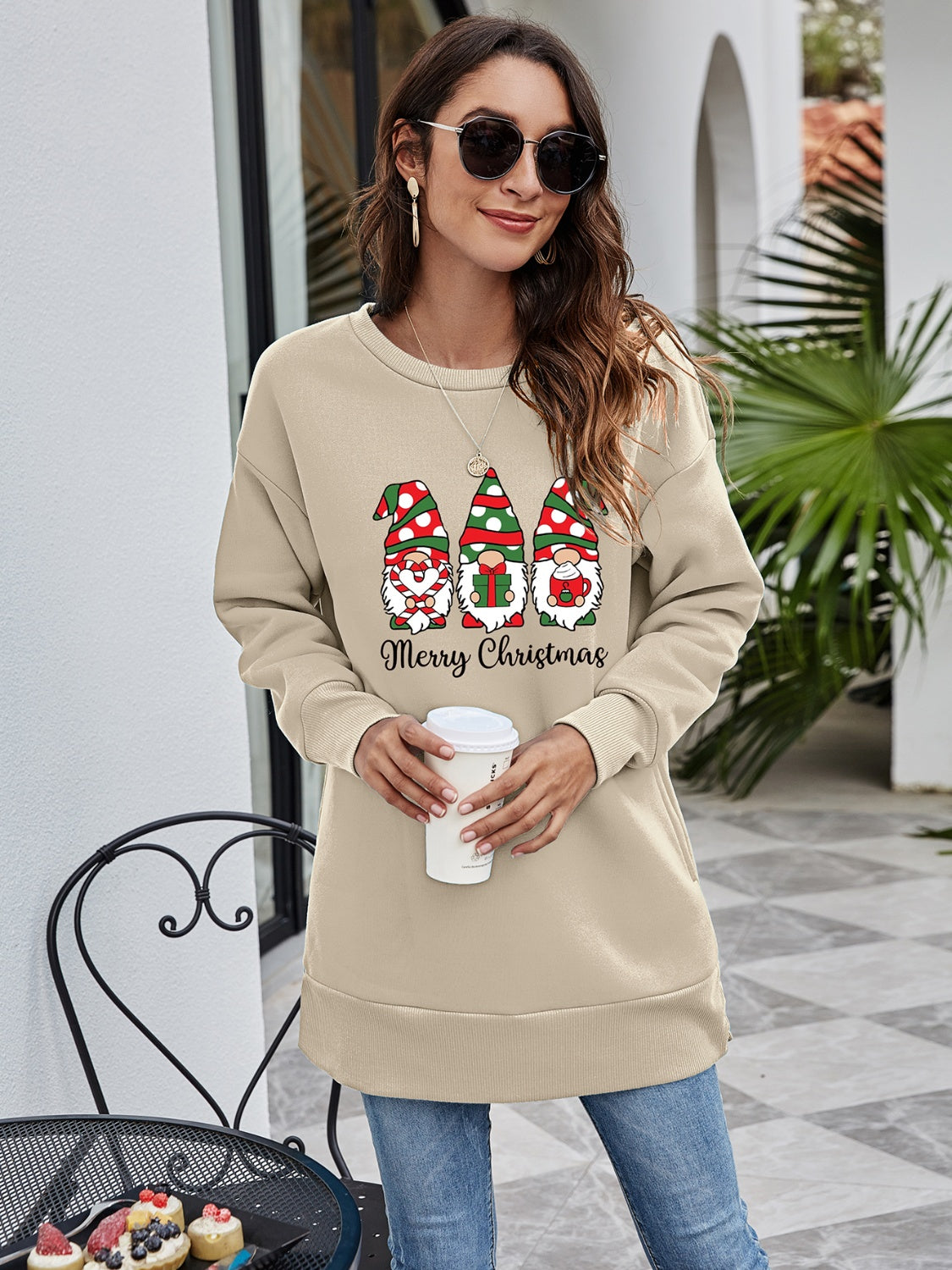 MERRY CHRISTMAS Graphic Sweatshirt-Jewearrings