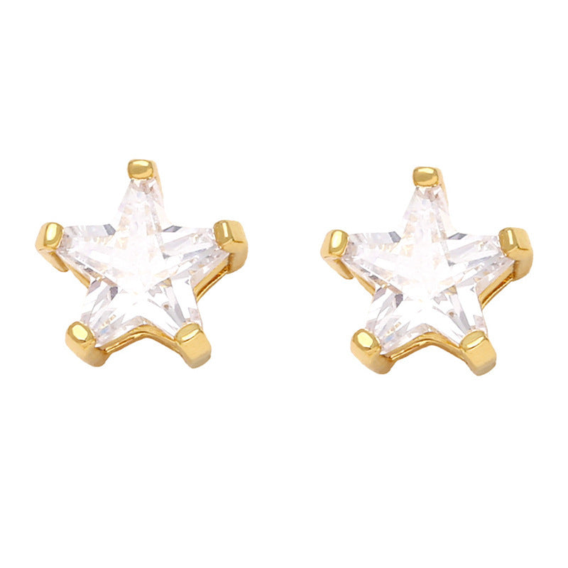 Zircon Silver Stud Earrings Female-Jewearrings