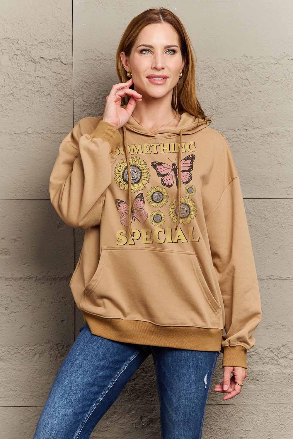 Simply Love Simply Love Full Size SOMETHING SPECIAL Graphic Hoodie-Jewearrings