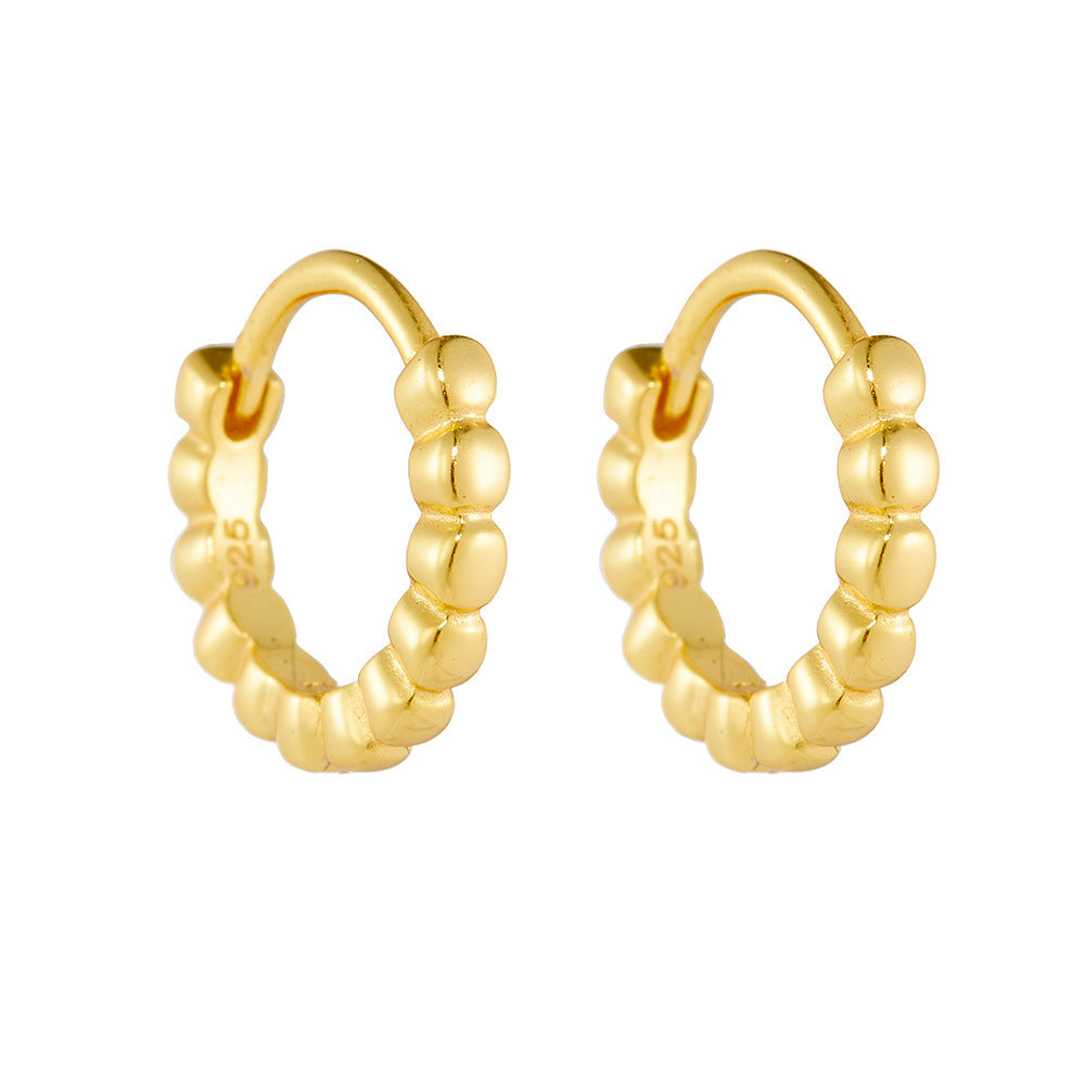 S925 Sterling Silver French Retro Hoop Earrings-Jewearrings