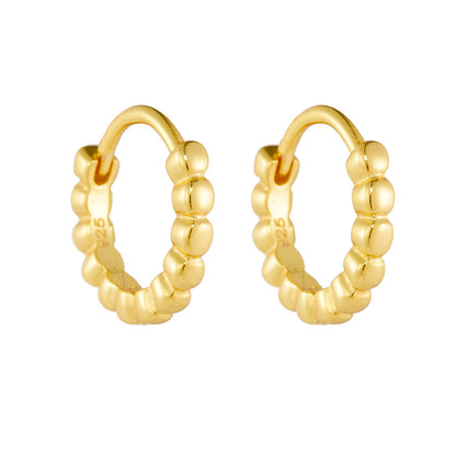 S925 Sterling Silver French Retro Hoop Earrings-Jewearrings