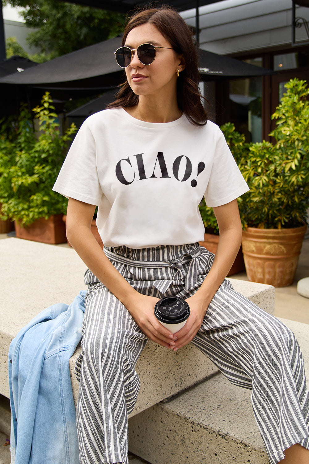 Simply Love Full Size CIAO Round Neck T-Shirt-Jewearrings