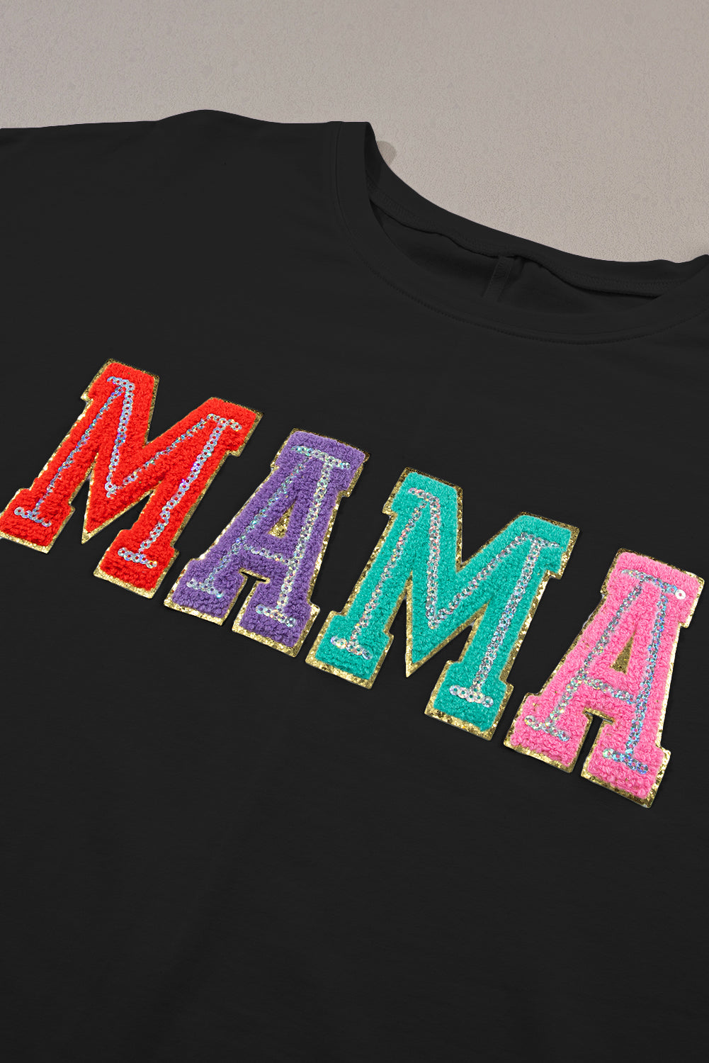 MAMA Round Neck Short Sleeve T-Shirt-Jewearrings