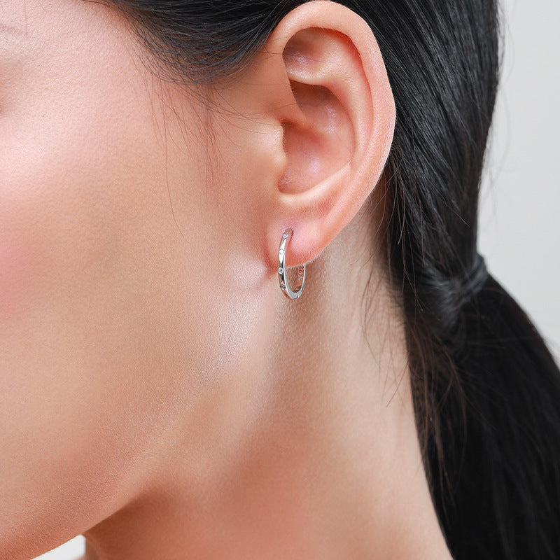 S925 Sterling Silver Simple Micro-set Earrings-Jewearrings