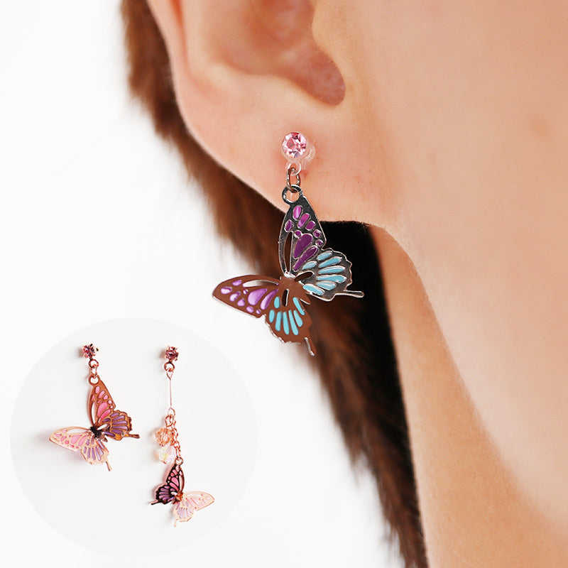 Asymmetric Butterfly Earrings Fashion Ear Clip-Jewearrings