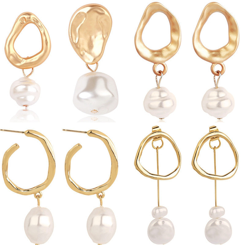 Ladies European And American Pearl Earrings Set Of 4-Jewearrings