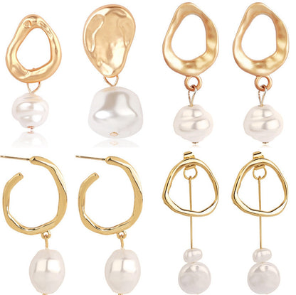 Ladies European And American Pearl Earrings Set Of 4-Jewearrings