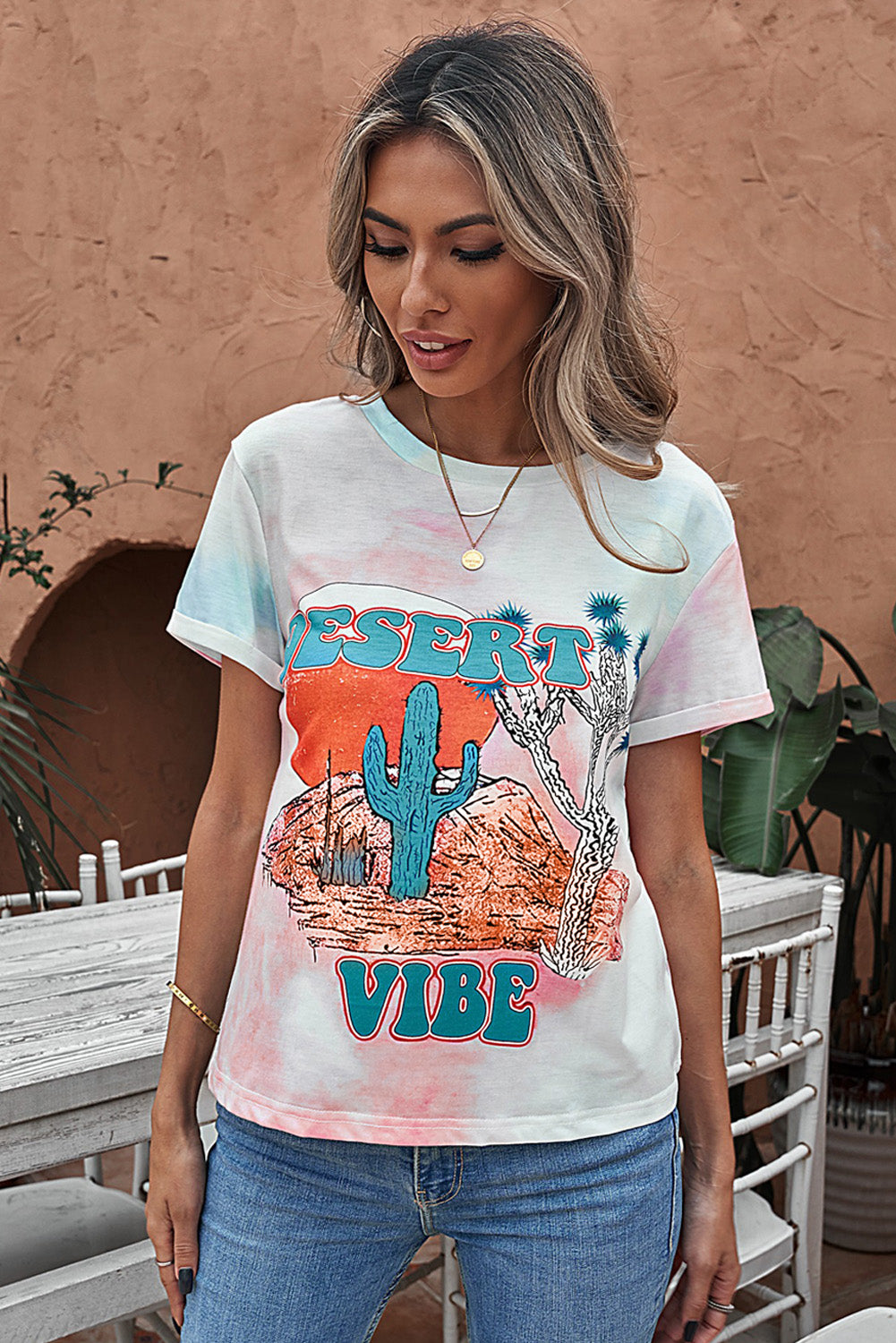 Tie-Dye Graphic Tee Shirt-Jewearrings