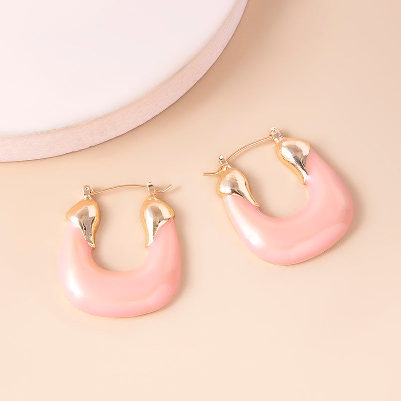 Irregular U Shape Hoop Earrings For Women-Jewearrings