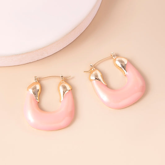 Irregular U Shape Hoop Earrings For Women-Jewearrings