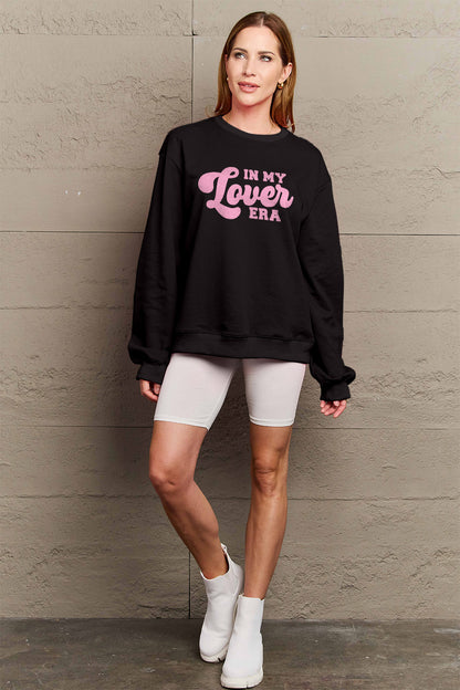 Simply Love Full Size IN MY LOVER ERA Round Neck Sweatshirt-Jewearrings