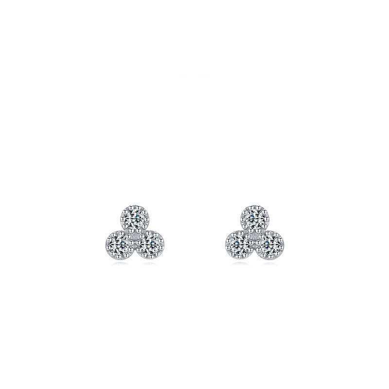 S925 Sterling Silver With Micro Set Triangle Earrings-Jewearrings