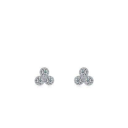 S925 Sterling Silver With Micro Set Triangle Earrings-Jewearrings