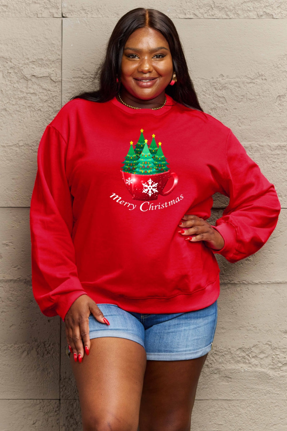 Simply Love Full Size MERRY CHRISTMAS Graphic Sweatshirt-Jewearrings