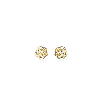 Silver Gift Giving Petite Rose Stud Earrings-Jewearrings