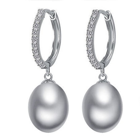 Water Pearl Earrings Ear Ring Finished Parts Female Half Silver Accessories-Jewearrings