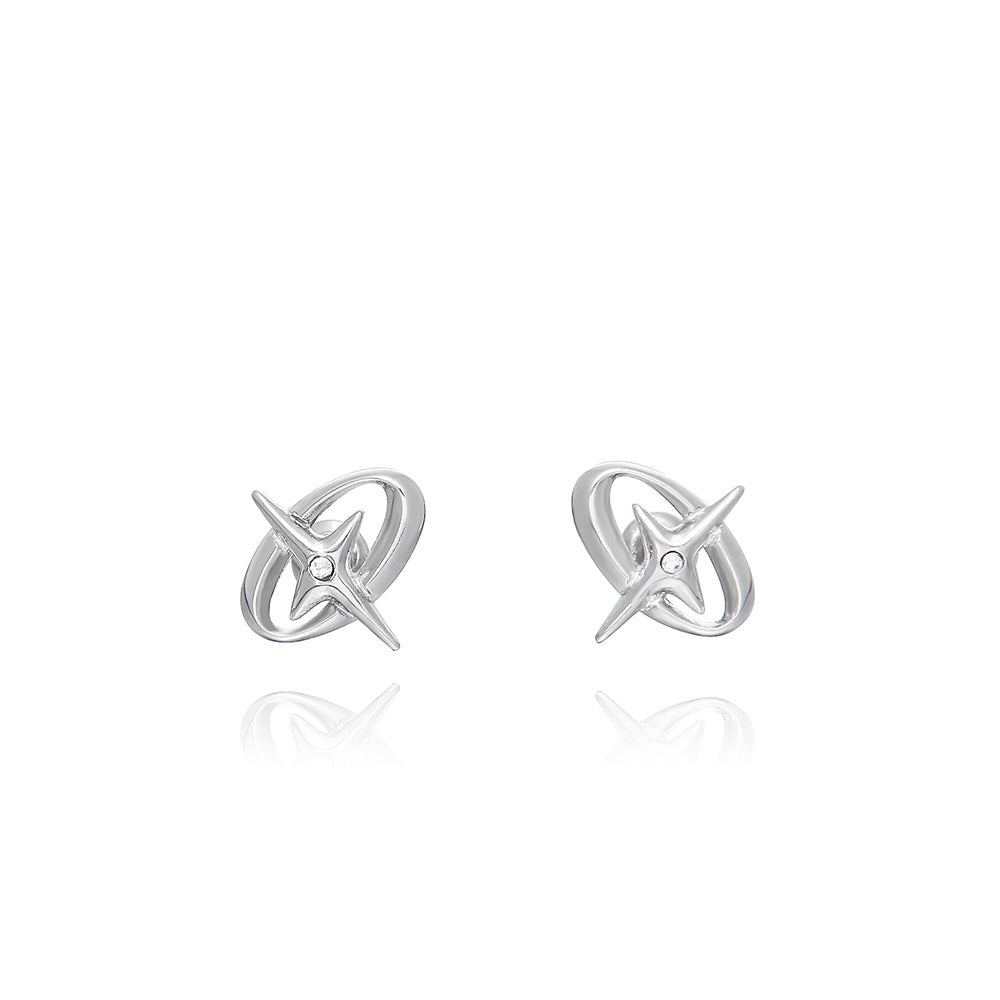 Oval Cross Fashion Earrings-Jewearrings