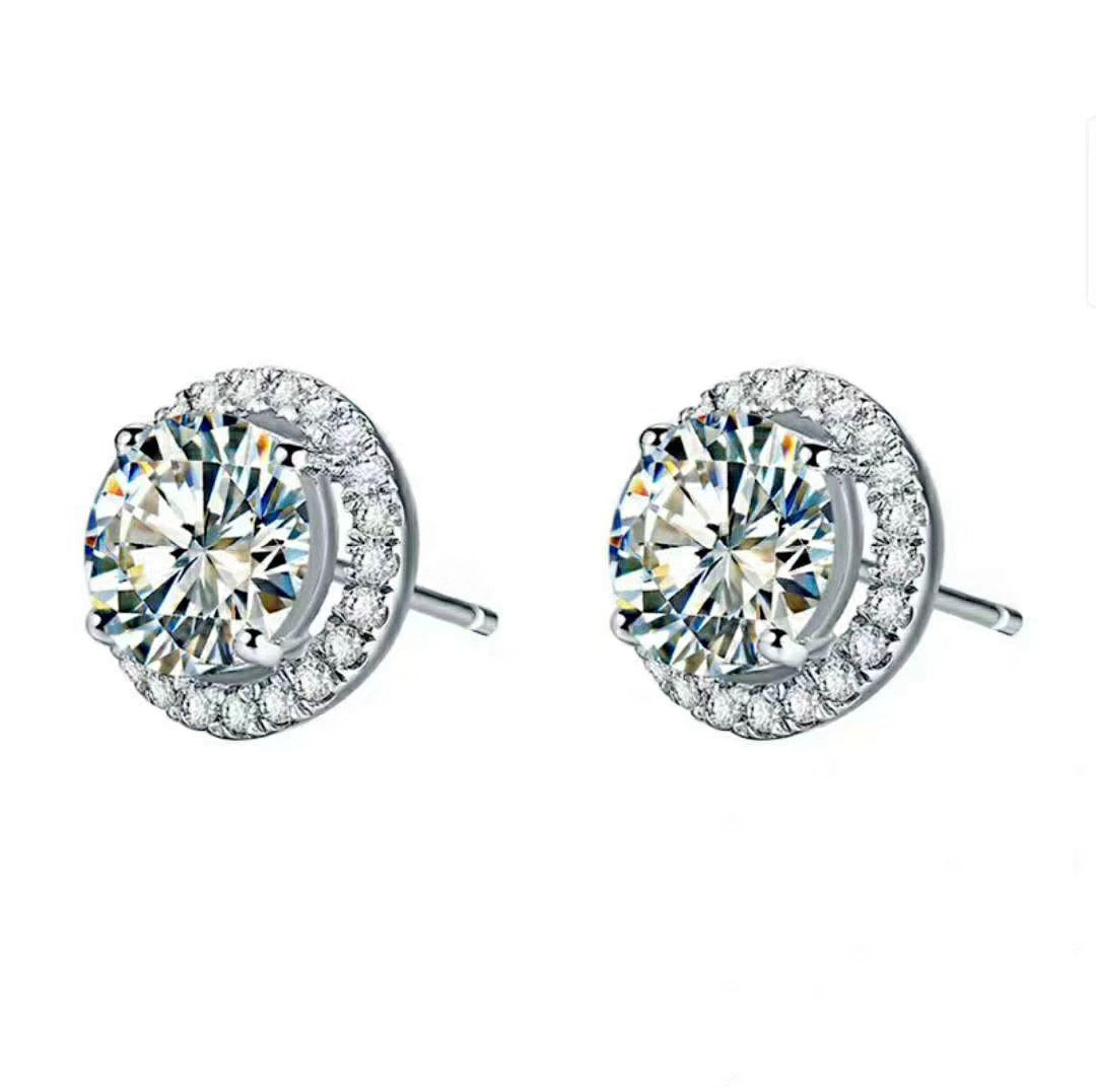 Jade Moissanite 925 Silver To Create Men's And Women's Stud Earrings-Jewearrings