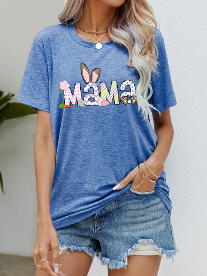 Easter MAMA Graphic Round Neck T-Shirt-Jewearrings