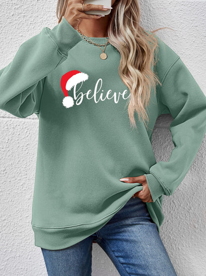 BELIEVE Graphic Long Sleeve Sweatshirt-Jewearrings