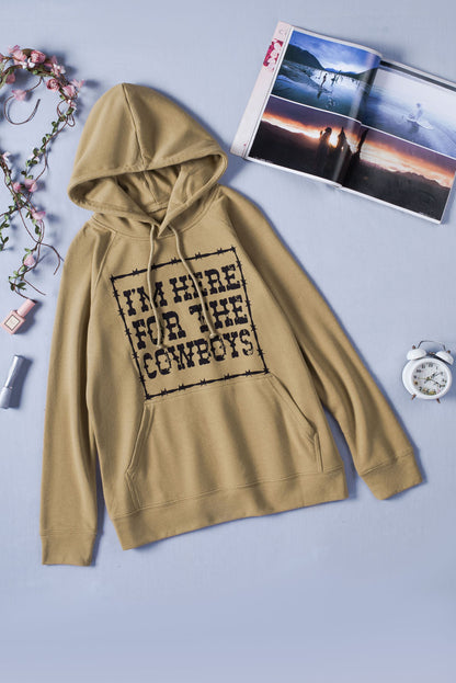 Letter Graphic Hoodie with Kangaroo Pocket-Jewearrings