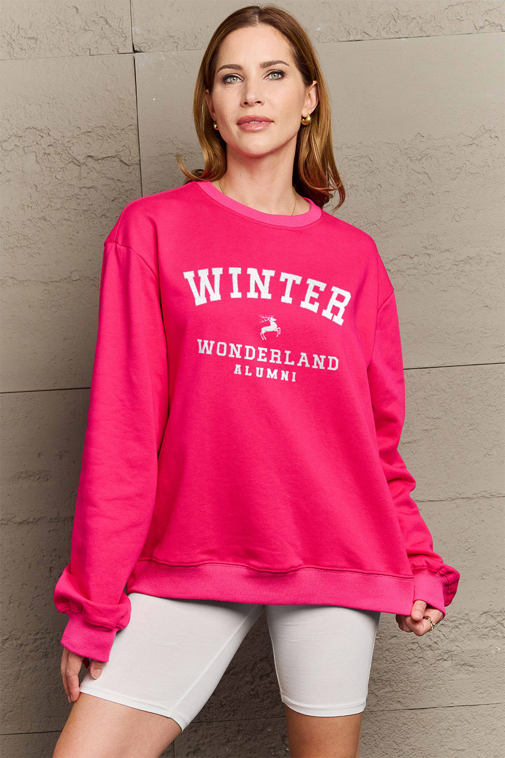 Simply Love Full Size WINTER WONDERLAND ALUMNI Graphic Long Sleeve Sweatshirt-Jewearrings