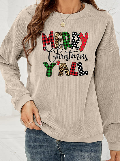 MERRY CHRISTMAS Y'ALL Graphic Sweatshirt-Jewearrings