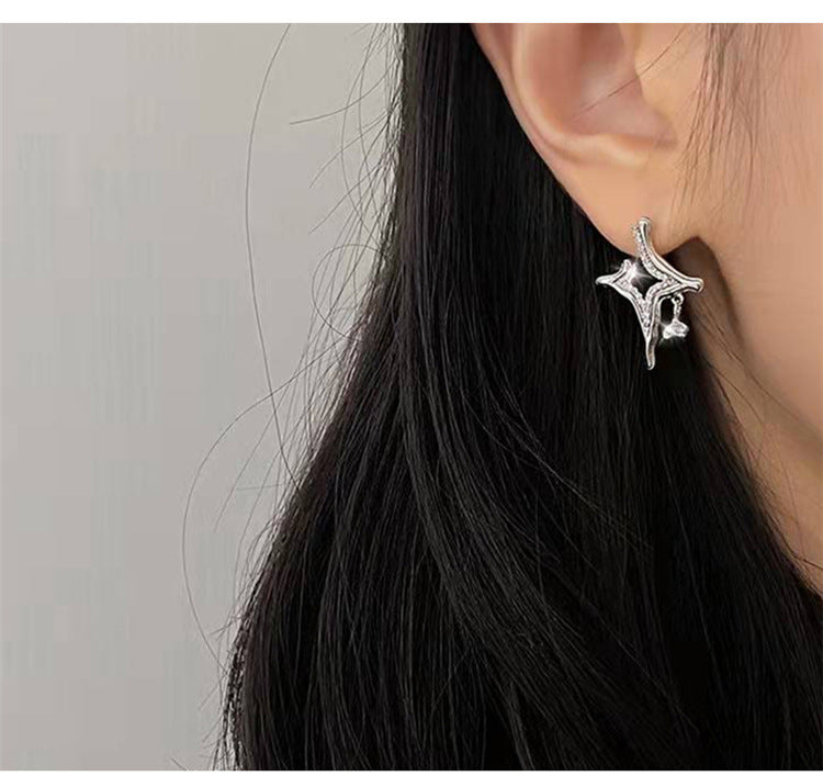 Four Eight-pointed Stars Stud Earrings For Women-Jewearrings