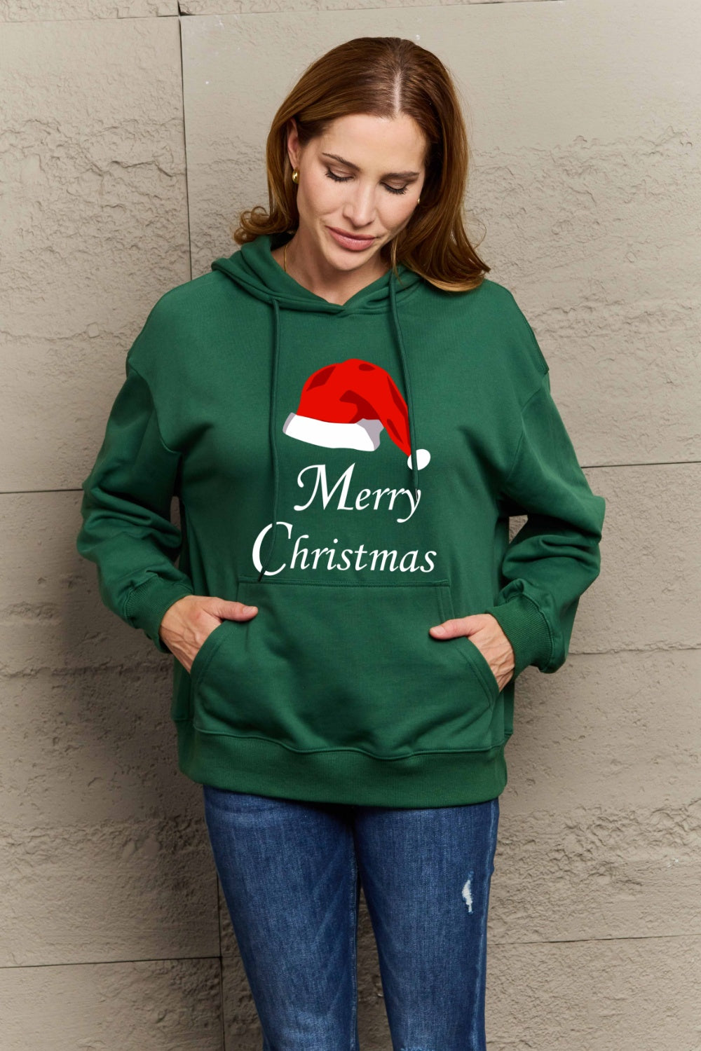 Simply Love Full Size MERRY CHRISTMAS Graphic Hoodie-Jewearrings