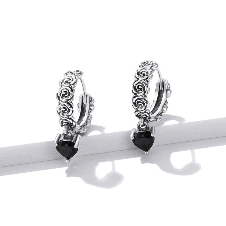 Simple Fashion Night Rose Sterling Silver Female Earrings-Jewearrings